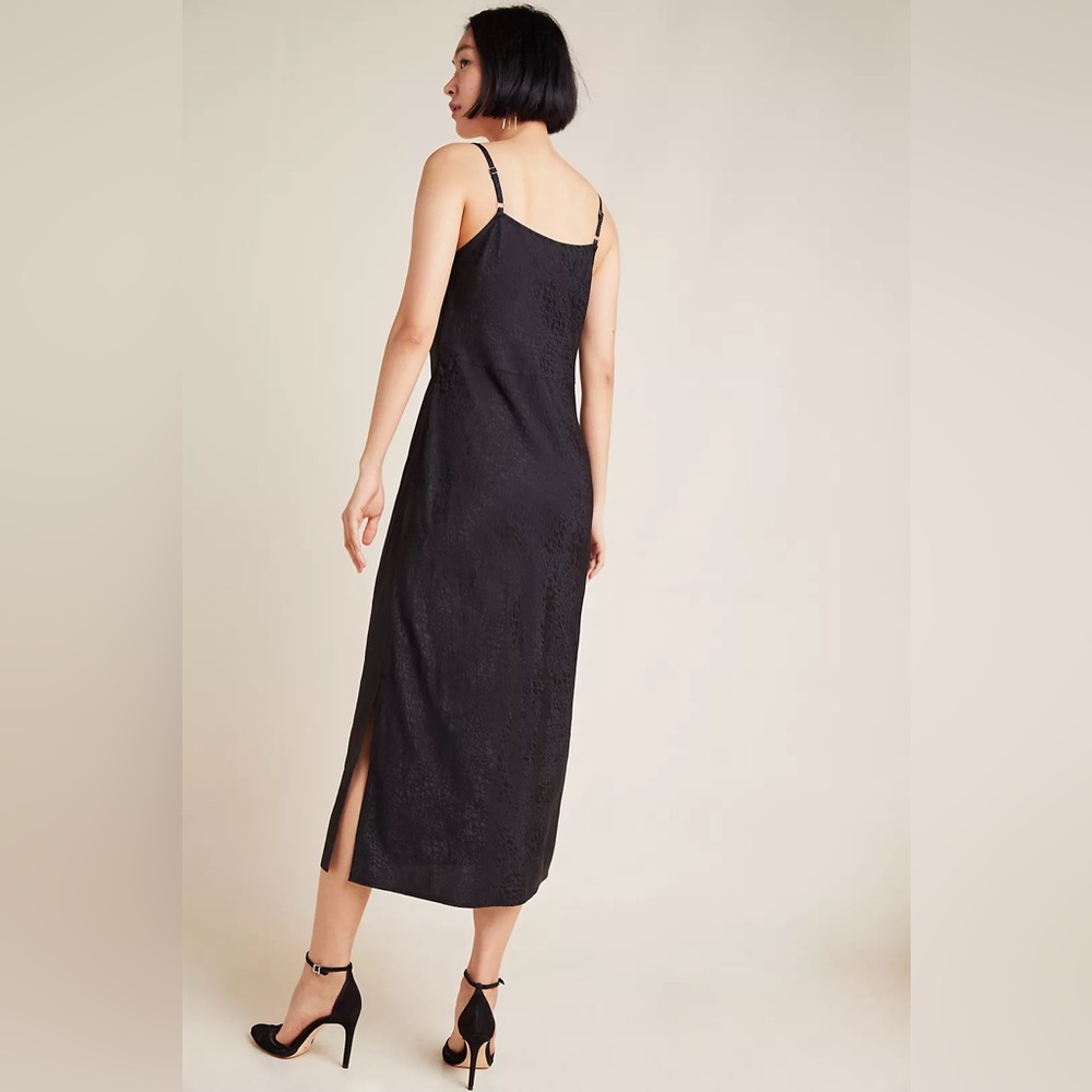 Anthropologie Amelie Jacquard Slip Dress Black - Picture 2 of 7